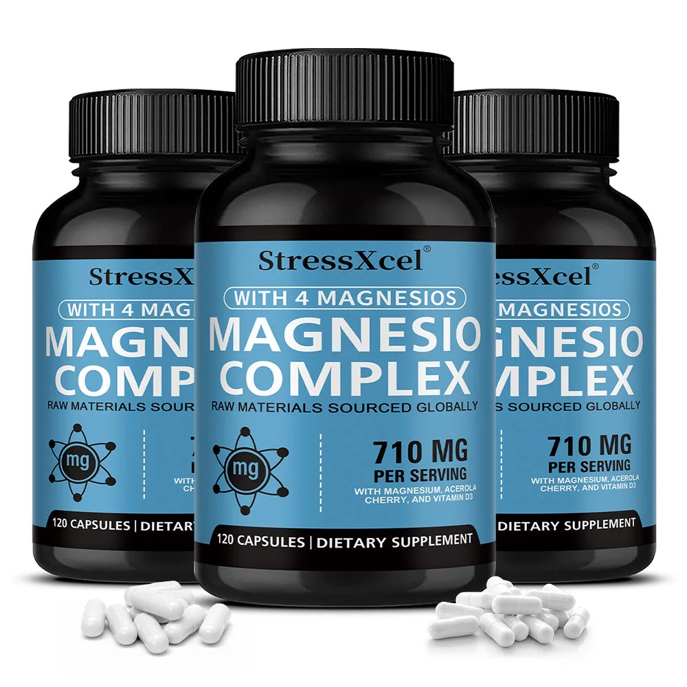 Complejo de Magnesio 4 en 1 para Músculos, Huesos y Relajación