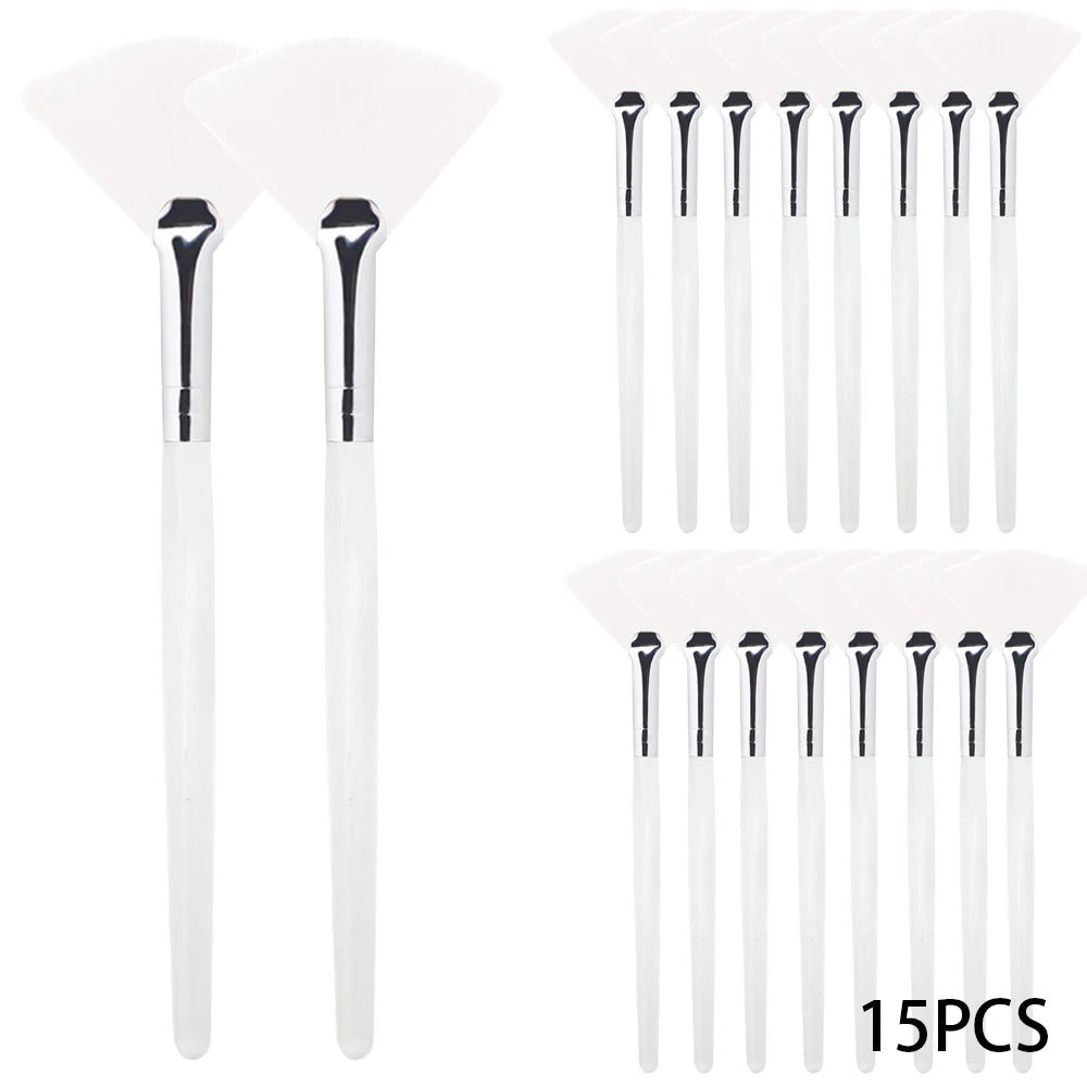 Set de Brochas de Abanico Suaves para Mascarillas Faciales y Skincare (3 a 9 Piezas)