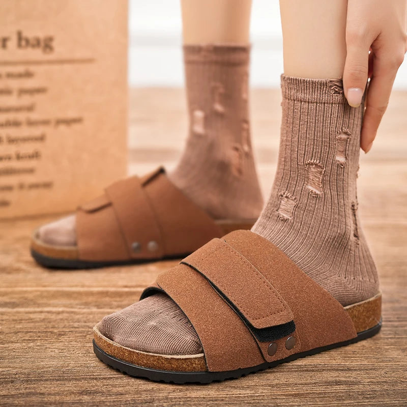 Zapatillas y sandalias de corcho para hombre, convenientes para las actividades al aire libre del verano como zapatos de playa, zapatillas casuales de dedos abiertos