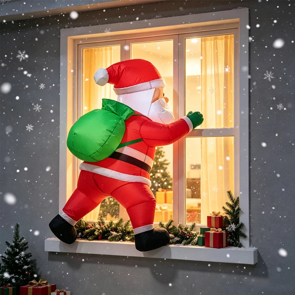 Santa Claus Inflable Navideño Pose Dabbing de 1 Metro para Jardín y Exterior