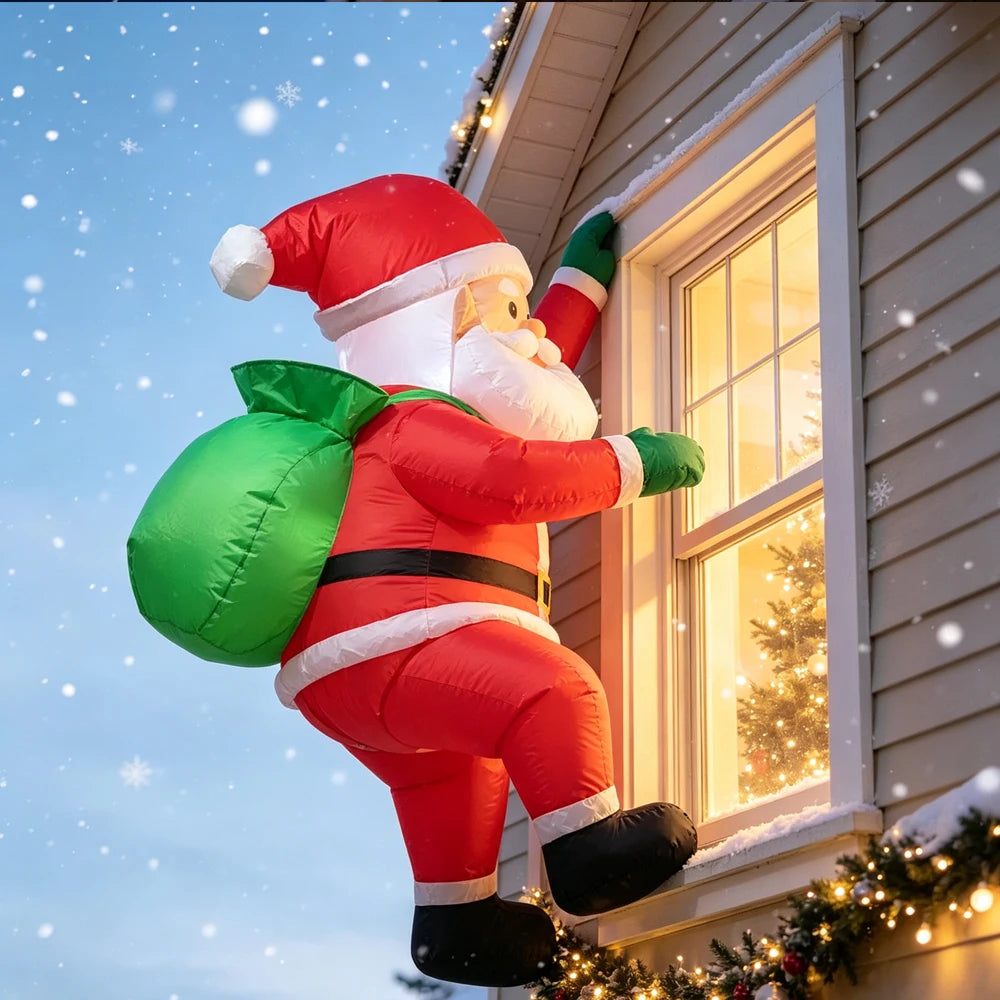 Santa Claus Inflable Navideño Pose Dabbing de 1 Metro para Jardín y Exterior