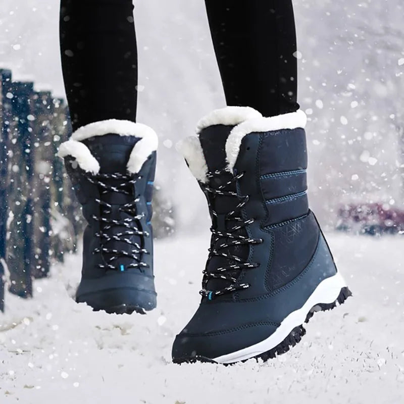 Botines para mujer. Zapatos de nieve de felpa Botas cortas al aire libre