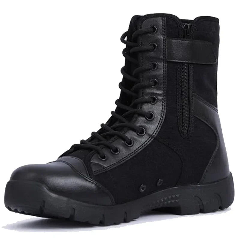 Impermeable Hombres Botas Con Cordones Botas Al Aire Libre Botas Transpirable Lona Camuflaje Táctico Combat Desert Zapatos De Tobillo D139