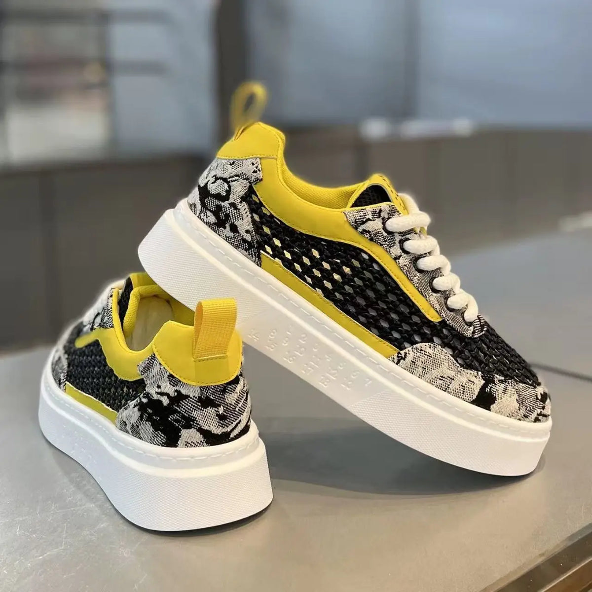 Zapatos casuales antideslizantes para hombre 2026 Verano Transpirable Tejido de malla Plataforma Suela Daily Streetwear All-mat Skate Calzado
