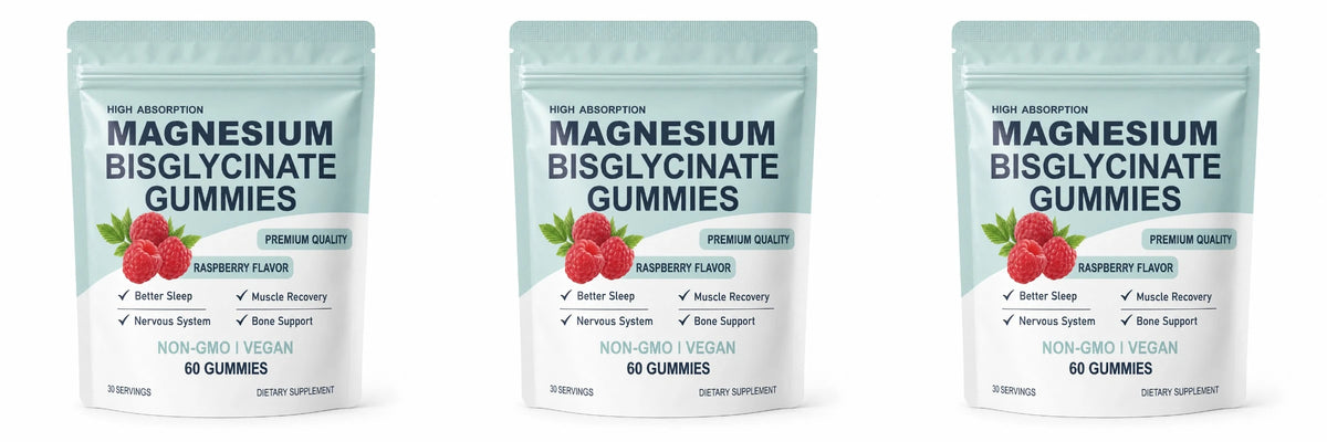 Gomitas de Bisglicinato de Magnesio Alta Absorción Sabor Frambuesa (60 Gomitas)