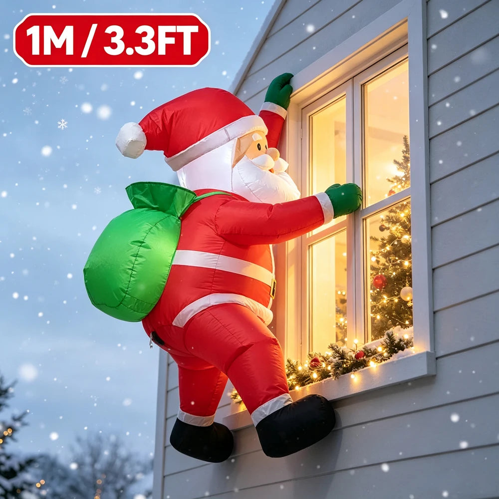 Santa Claus Inflable Navideño Pose Dabbing de 1 Metro para Jardín y Exterior