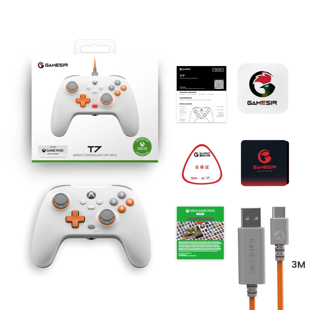 Mando Alámbrico GameSir T7 con Sensores Hall Effect para Xbox Series X/S, Xbox One y PC