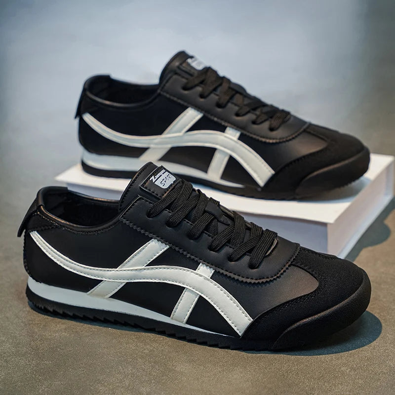 Zapatillas de deporte casuales de rayas de moda y versátiles para hombres, convenientes para salidas diarias y ropa de senderismo al aire libre