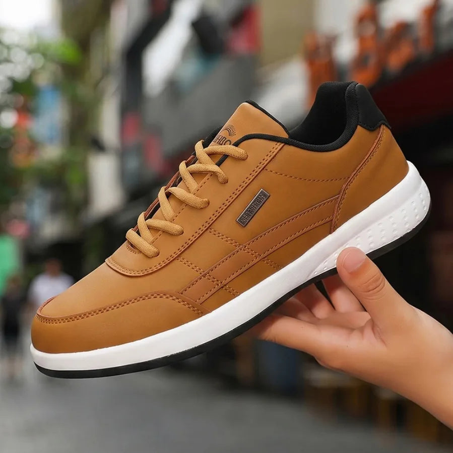 Hombres Zapatos Primavera Otoño Impermeable Zapatillas de deporte de senderismo Ocio Hombre Cuero Zapatos deportivos Calzado antideslizante Tenis para Hombres