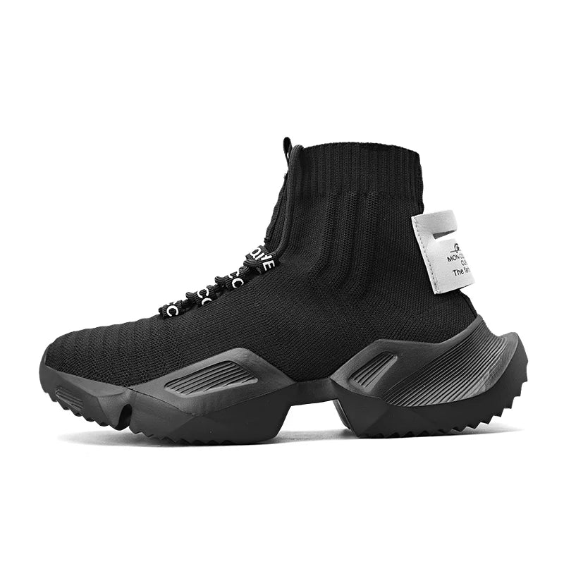 YRZL Moda de alta calidad Zapatillas de deporte de malla Hombres Zapatos casuales Ligeros Cómodos Cordones Hombres Zapatillas de deporte de cabeza alta