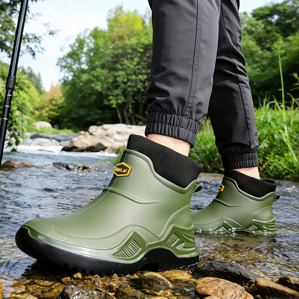Nuevo Impermeable Pareja Zapatos de Lluvia Invierno Cálido Felpa de Los Hombres Botas de Lluvia Al Aire Libre Antideslizantes Hombres Botas de Trabajo de Moda de los Hombres Botas Tamaño 46