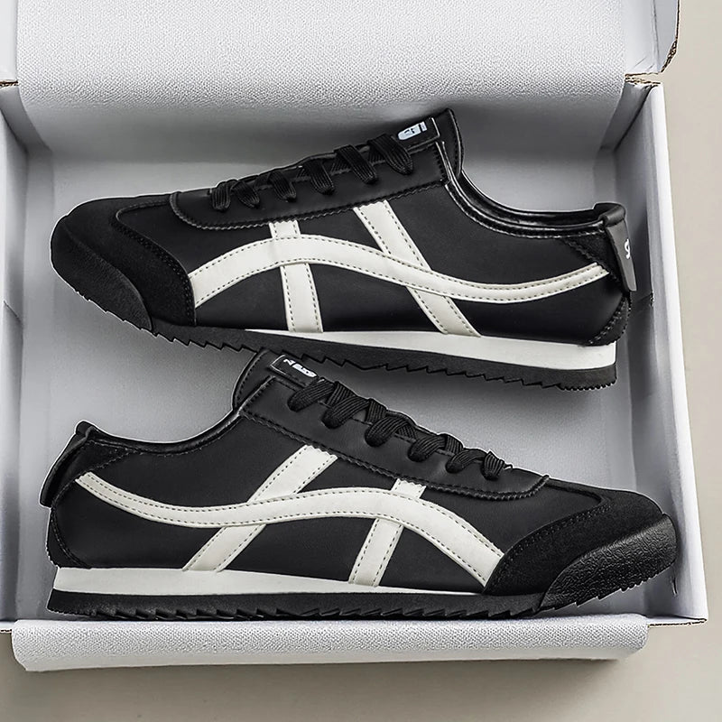 Zapatillas de deporte casuales de rayas de moda y versátiles para hombres, convenientes para salidas diarias y ropa de senderismo al aire libre