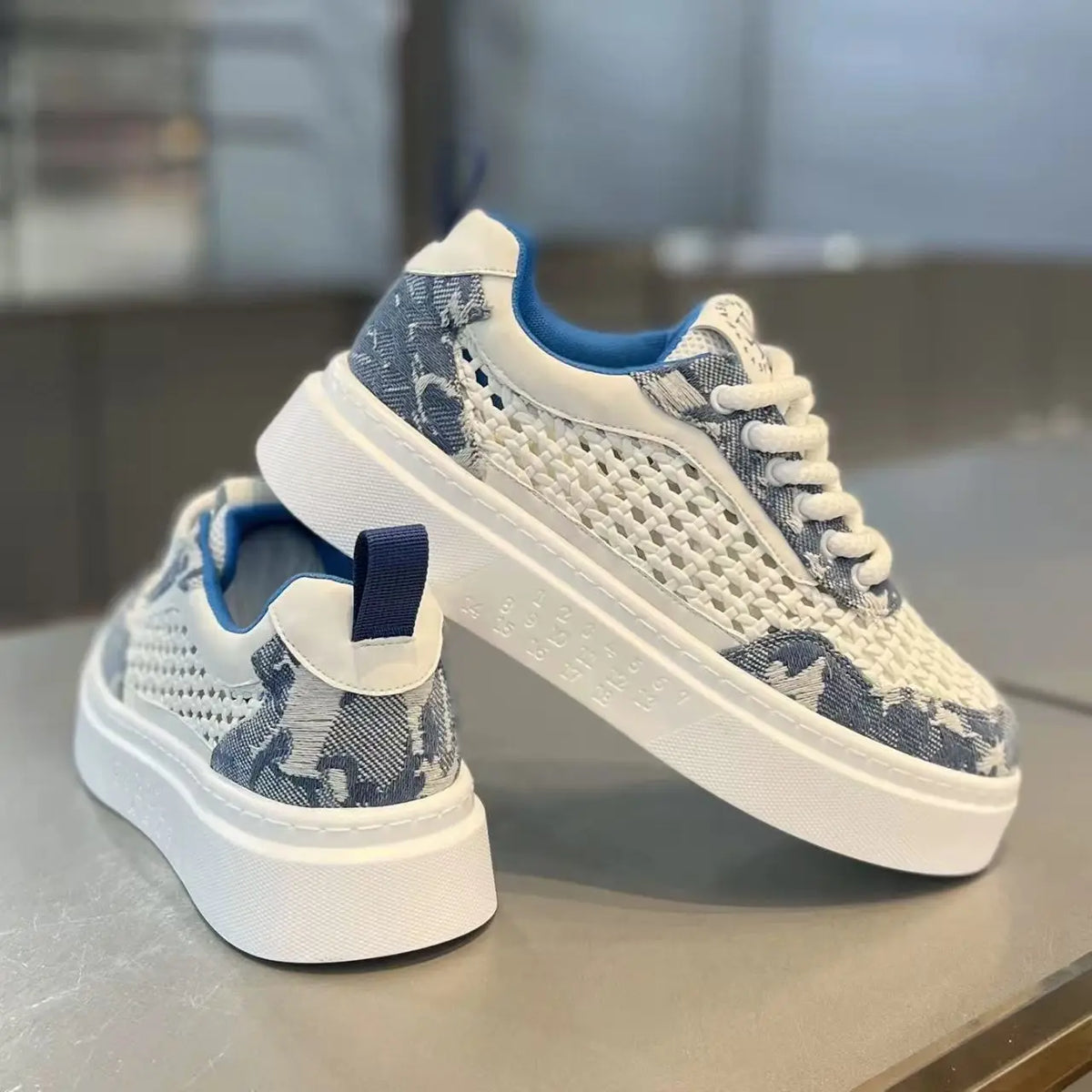 Zapatos casuales antideslizantes para hombre 2026 Verano Transpirable Tejido de malla Plataforma Suela Daily Streetwear All-mat Skate Calzado