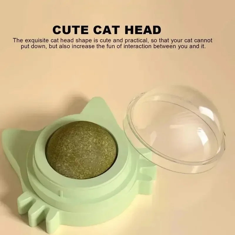 Juguete de Catnip Natural Giratorio para Pared con Adhesivo para Gato (Salud Digestiva)