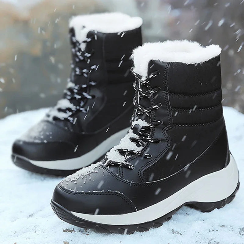 Botines para mujer. Zapatos de nieve de felpa Botas cortas al aire libre