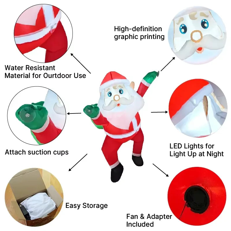 Santa Claus Inflable Navideño Pose Dabbing de 1 Metro para Jardín y Exterior