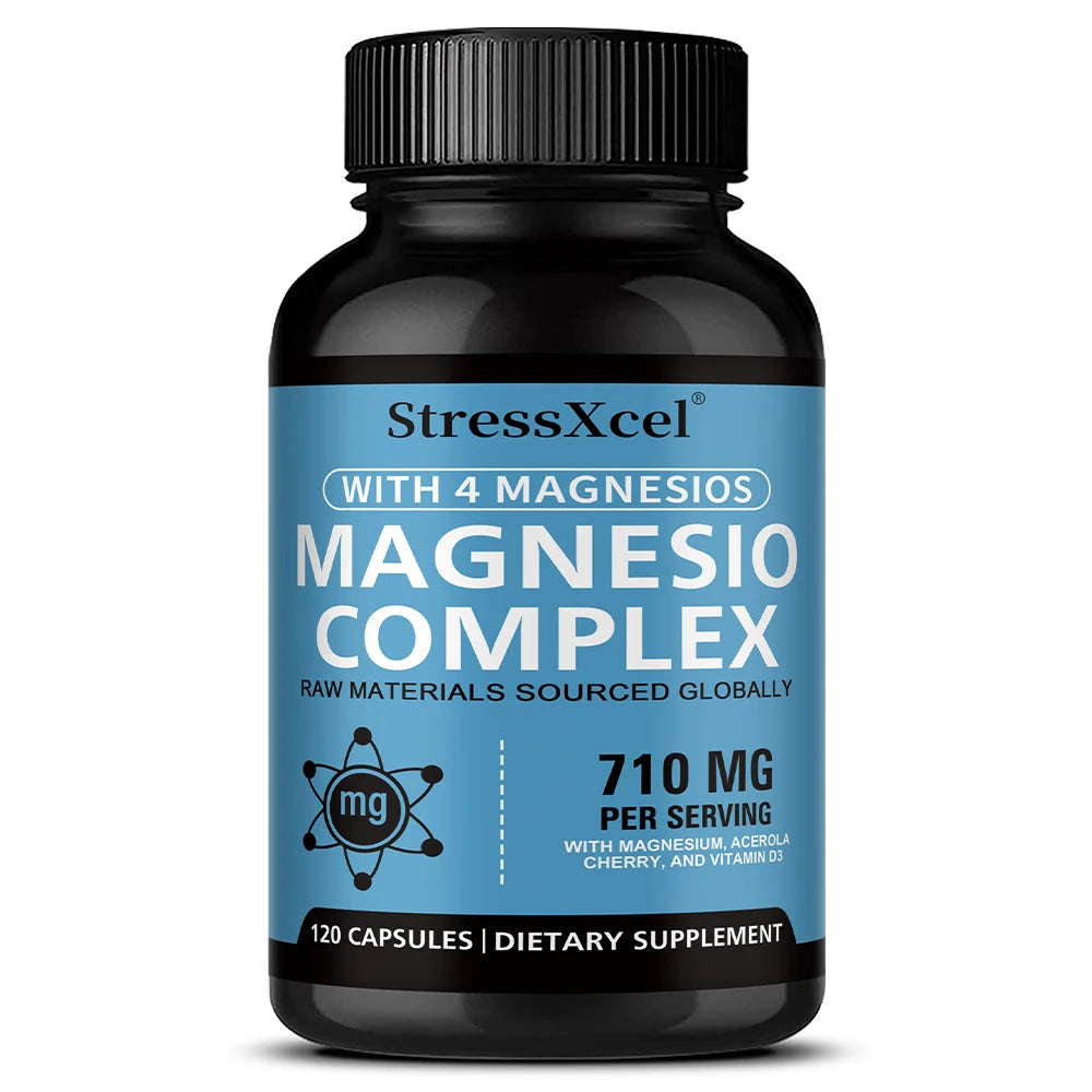 Complejo de Magnesio 4 en 1 para Músculos, Huesos y Relajación