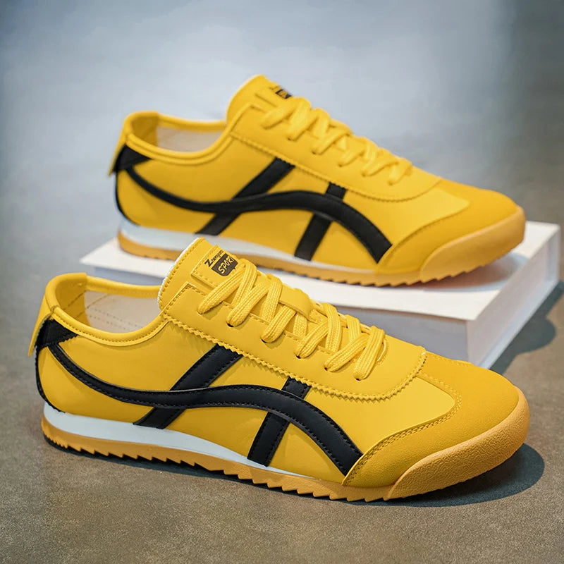 Zapatillas de deporte casuales de rayas de moda y versátiles para hombres, convenientes para salidas diarias y ropa de senderismo al aire libre
