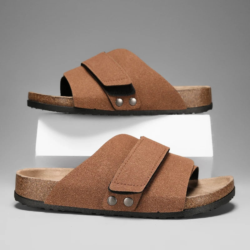 Zapatillas y sandalias de corcho para hombre, convenientes para las actividades al aire libre del verano como zapatos de playa, zapatillas casuales de dedos abiertos