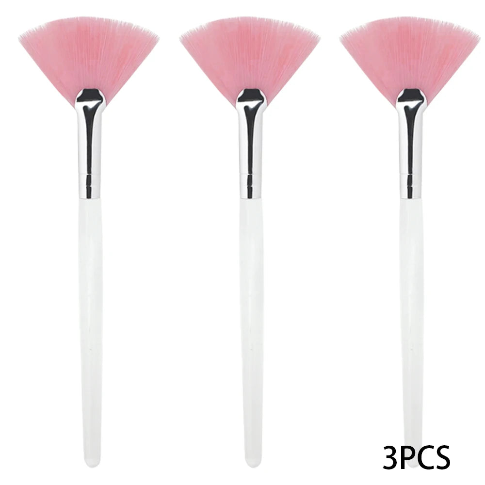 Set de Brochas de Abanico Suaves para Mascarillas Faciales y Skincare (3 a 9 Piezas)