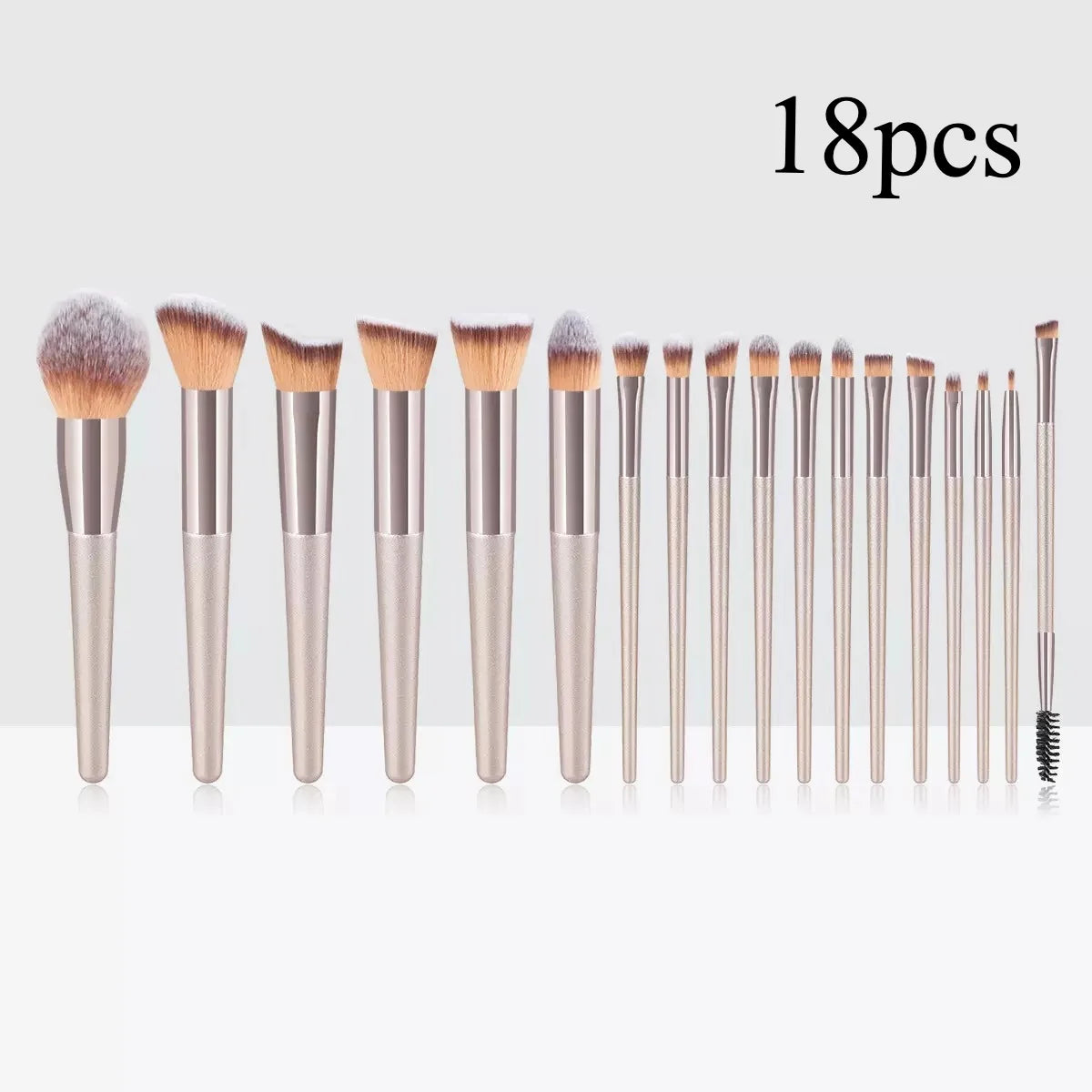 Kit de 24 Brochas de Maquillaje Profesionales para Base, Sombras y Polvo con Estuche