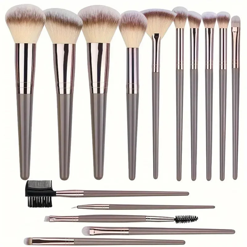 Kit de Brochas de Maquillaje Suaves de 3 a 20 Piezas para Rostro y Ojos con Brocha Kabuki