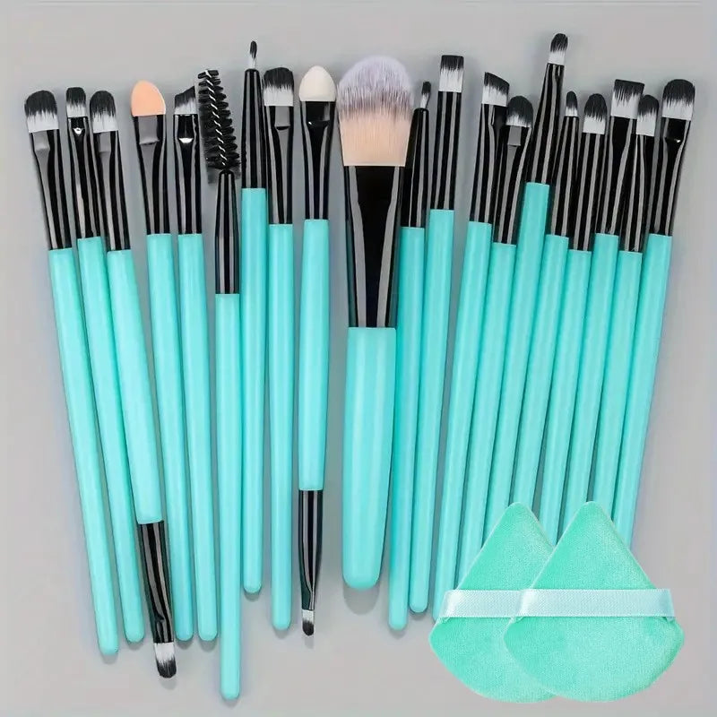 Kit de 20 Brochas de Maquillaje Profesionales para Rostro y Ojos con Difuminador