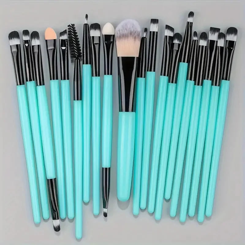Kit de 20 Brochas de Maquillaje Profesionales para Rostro y Ojos con Difuminador