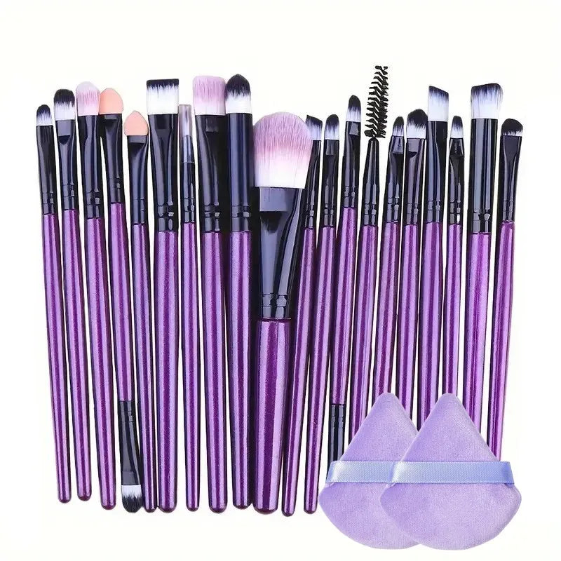 Kit de 20 Brochas de Maquillaje Profesionales para Rostro y Ojos con Difuminador