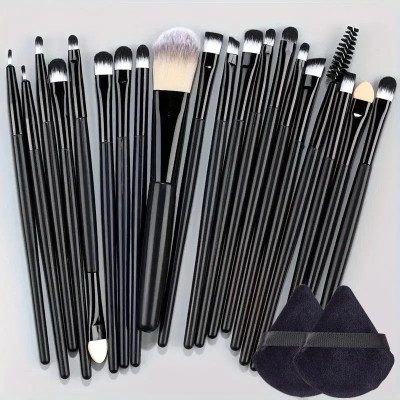 Kit de 20 Brochas de Maquillaje Profesionales para Rostro y Ojos con Difuminador