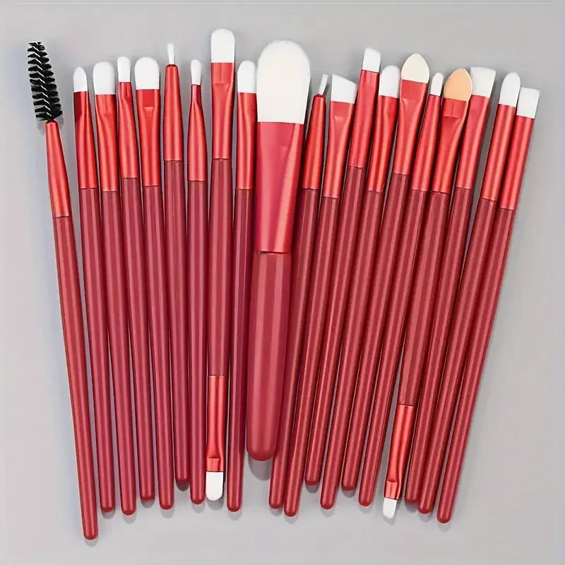 Kit de 20 Brochas de Maquillaje Profesionales para Rostro y Ojos con Difuminador