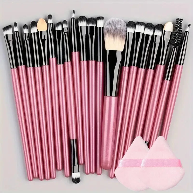 Kit de 20 Brochas de Maquillaje Profesionales para Rostro y Ojos con Difuminador