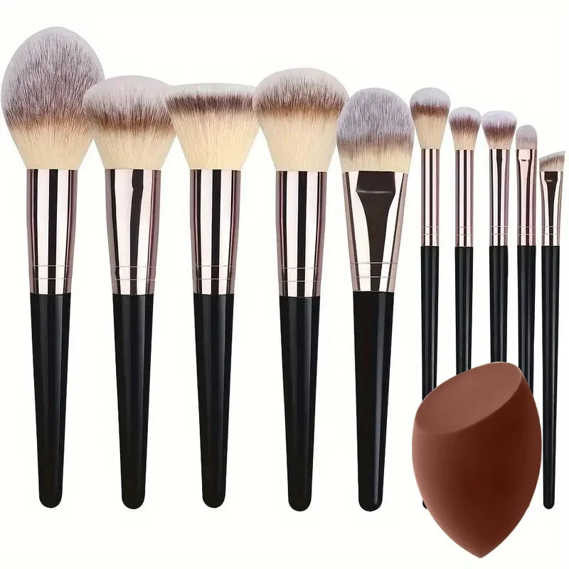 Kit de Brochas de Maquillaje Suaves de 3 a 20 Piezas para Rostro y Ojos con Brocha Kabuki
