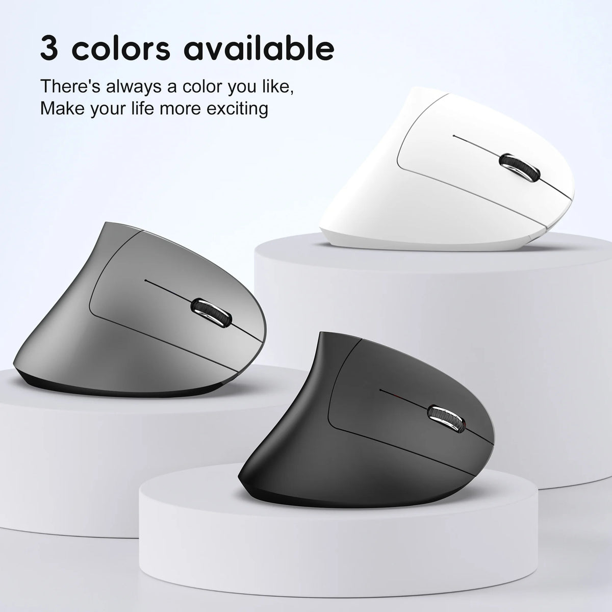 Mouse Ergonómico Vertical HXSJ Doble Modo Recargable