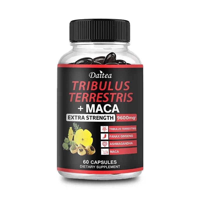 Complejo de Tríbulus Terrestris + Maca, Ashwagandha y Panax Ginseng para Vitalidad y Resistencia