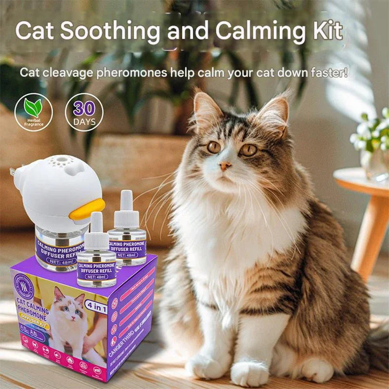 Kit Difusor de Feromonas Eléctrico Inodoro 4 en 1 Calmante y Anti Estrés para Mascotas