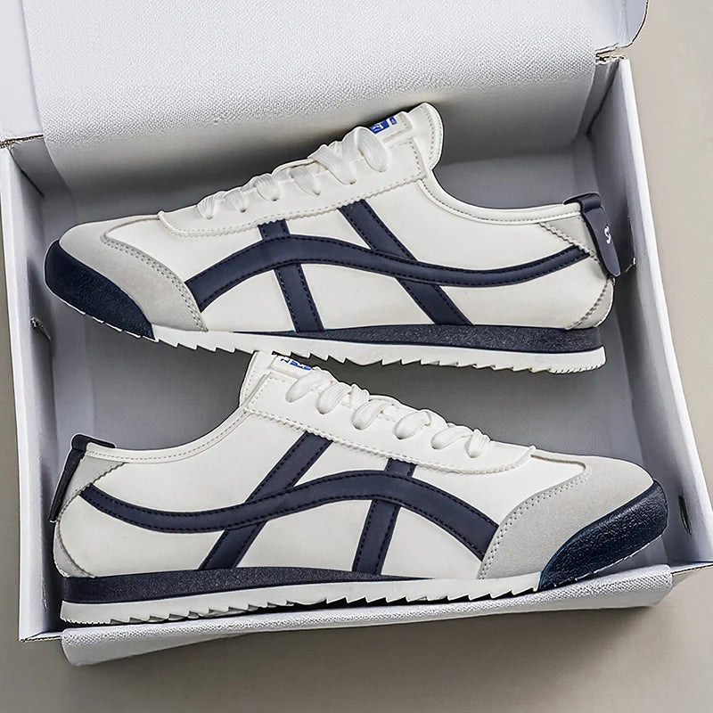 Zapatillas de deporte casuales de rayas de moda y versátiles para hombres, convenientes para salidas diarias y ropa de senderismo al aire libre