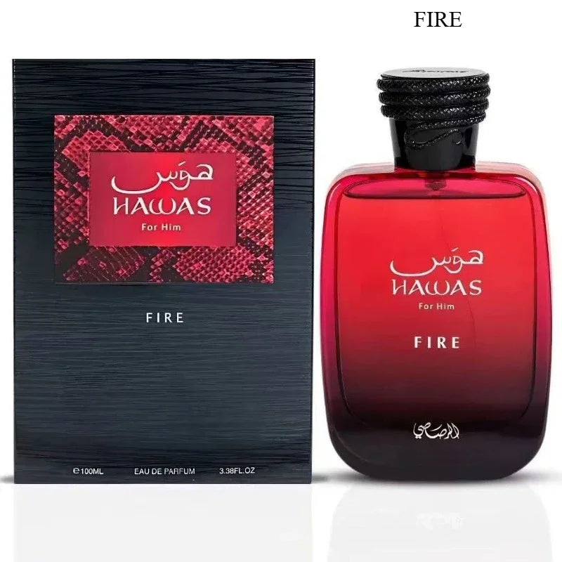 Perfume Hawas 100 ml Eau De Parfum Unisex Fragancia Fresca Acuática y Amaderada