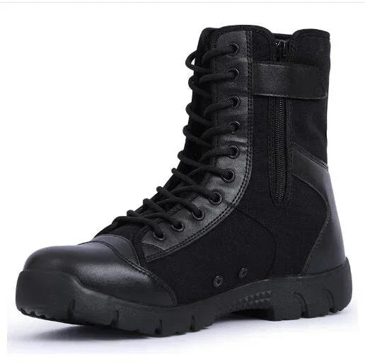 Impermeable Hombres Botas Con Cordones Botas Al Aire Libre Botas Transpirable Lona Camuflaje Táctico Combat Desert Zapatos De Tobillo D139