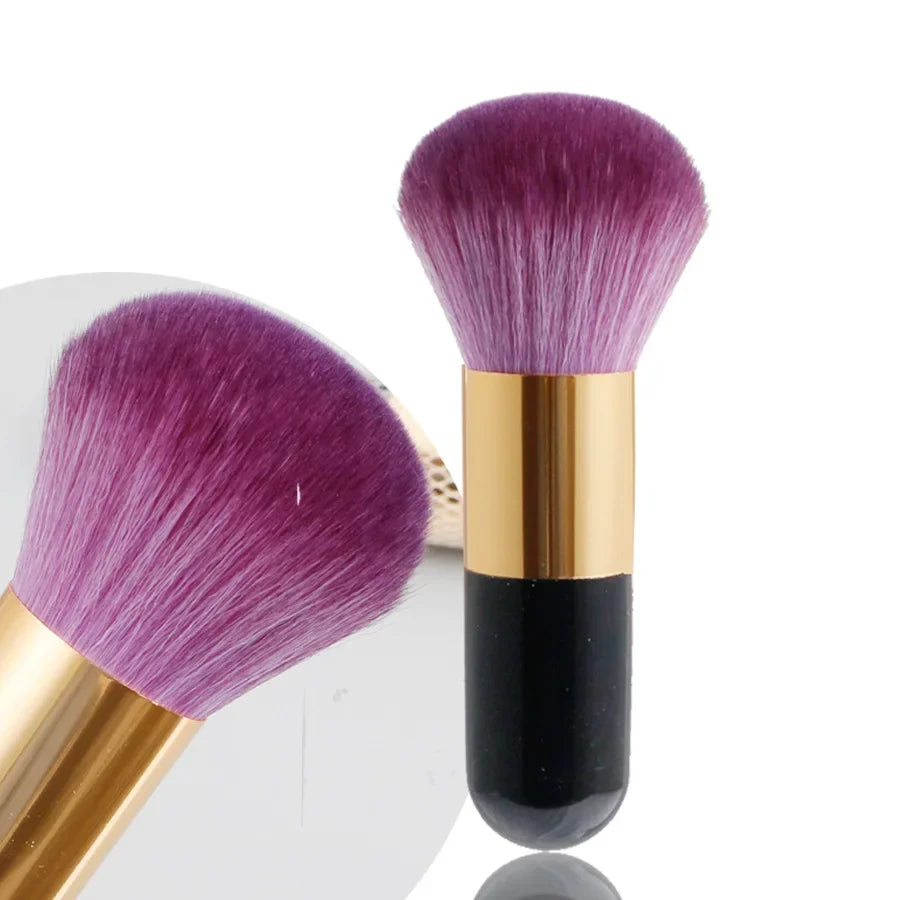 Brocha de Maquillaje Profesional Grande de Cerdas Suaves para Polvo y Rubor