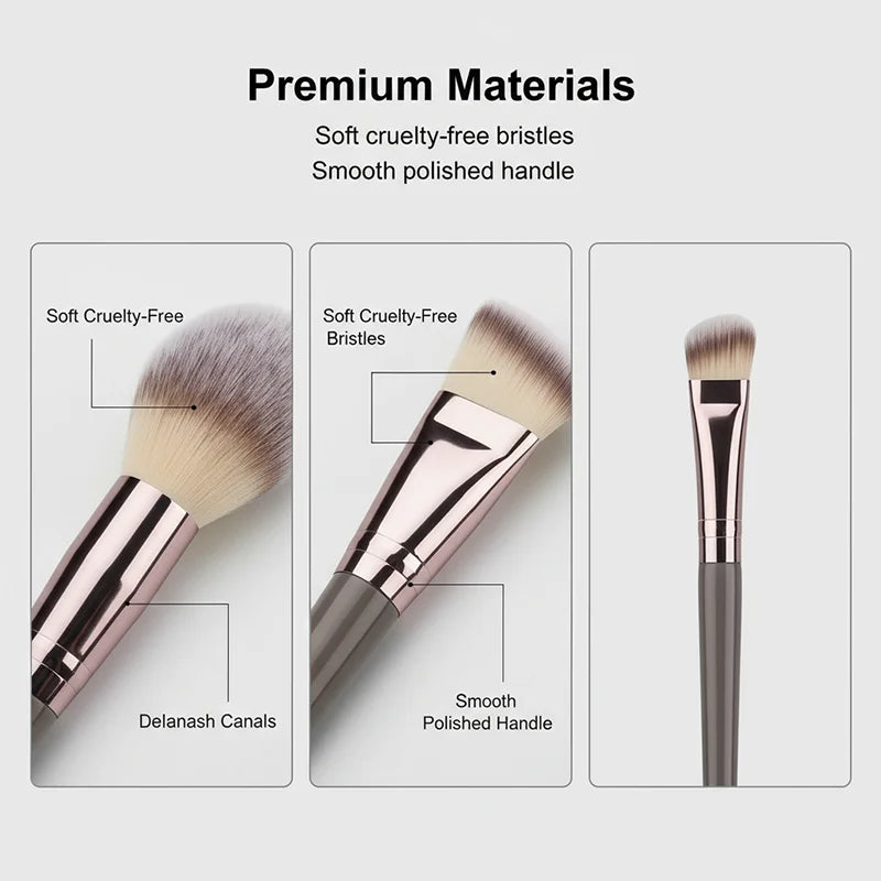 Kit de Brochas de Maquillaje Suaves de 3 a 20 Piezas para Rostro y Ojos con Brocha Kabuki