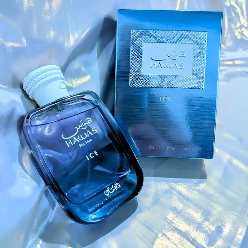 Perfume Hawas 100 ml Eau De Parfum Unisex Fragancia Fresca Acuática y Amaderada