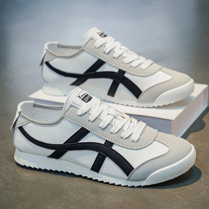 Zapatillas de deporte casuales de rayas de moda y versátiles para hombres, convenientes para salidas diarias y ropa de senderismo al aire libre