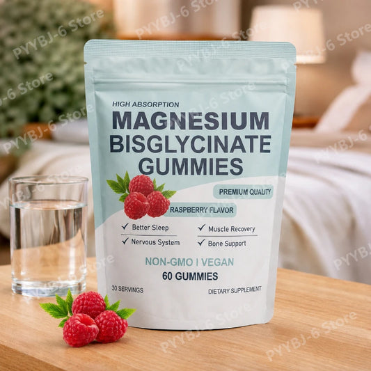 Gomitas de Bisglicinato de Magnesio Alta Absorción Sabor Frambuesa (60 Gomitas)