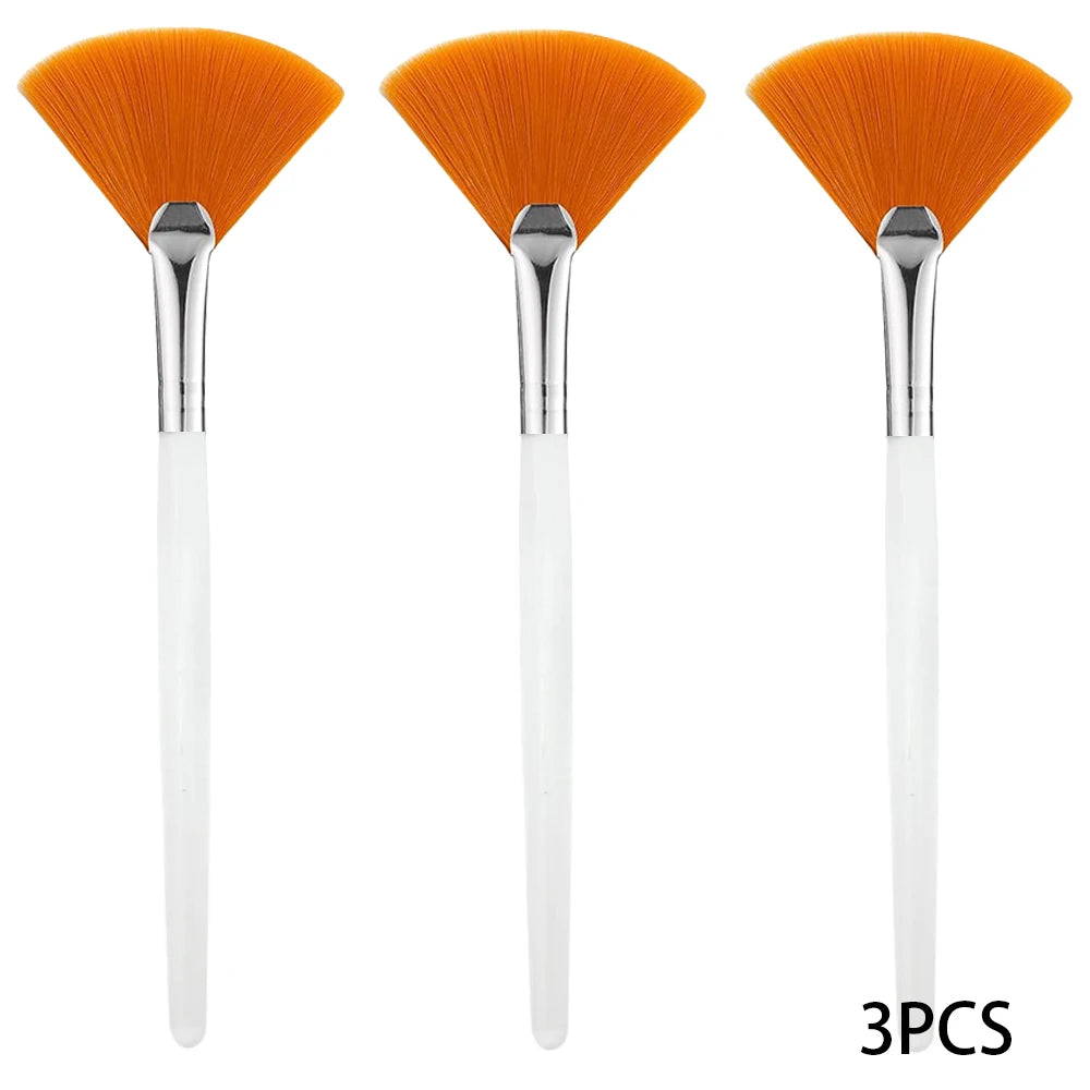 Set de Brochas de Abanico Suaves para Mascarillas Faciales y Skincare (3 a 9 Piezas)