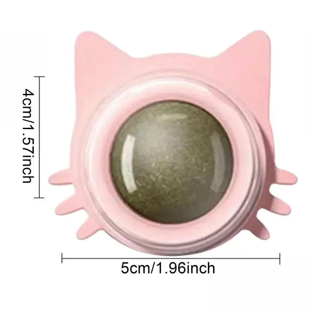 Juguete de Catnip Natural Giratorio para Pared con Adhesivo para Gato (Salud Digestiva)