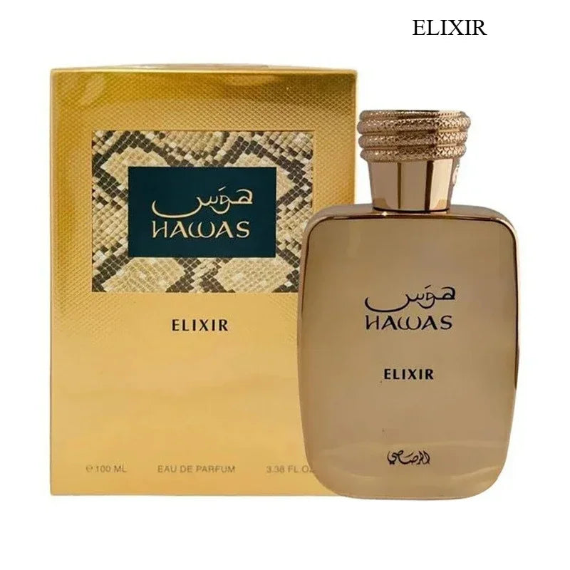 Perfume Hawas 100 ml Eau De Parfum Unisex Fragancia Fresca Acuática y Amaderada