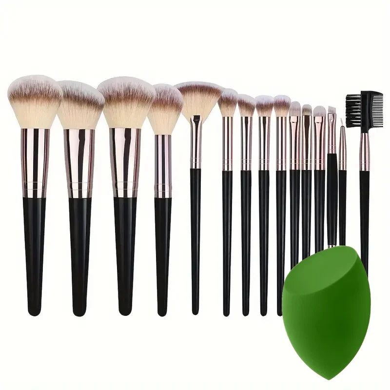 Kit de Brochas de Maquillaje Suaves de 3 a 20 Piezas para Rostro y Ojos con Brocha Kabuki