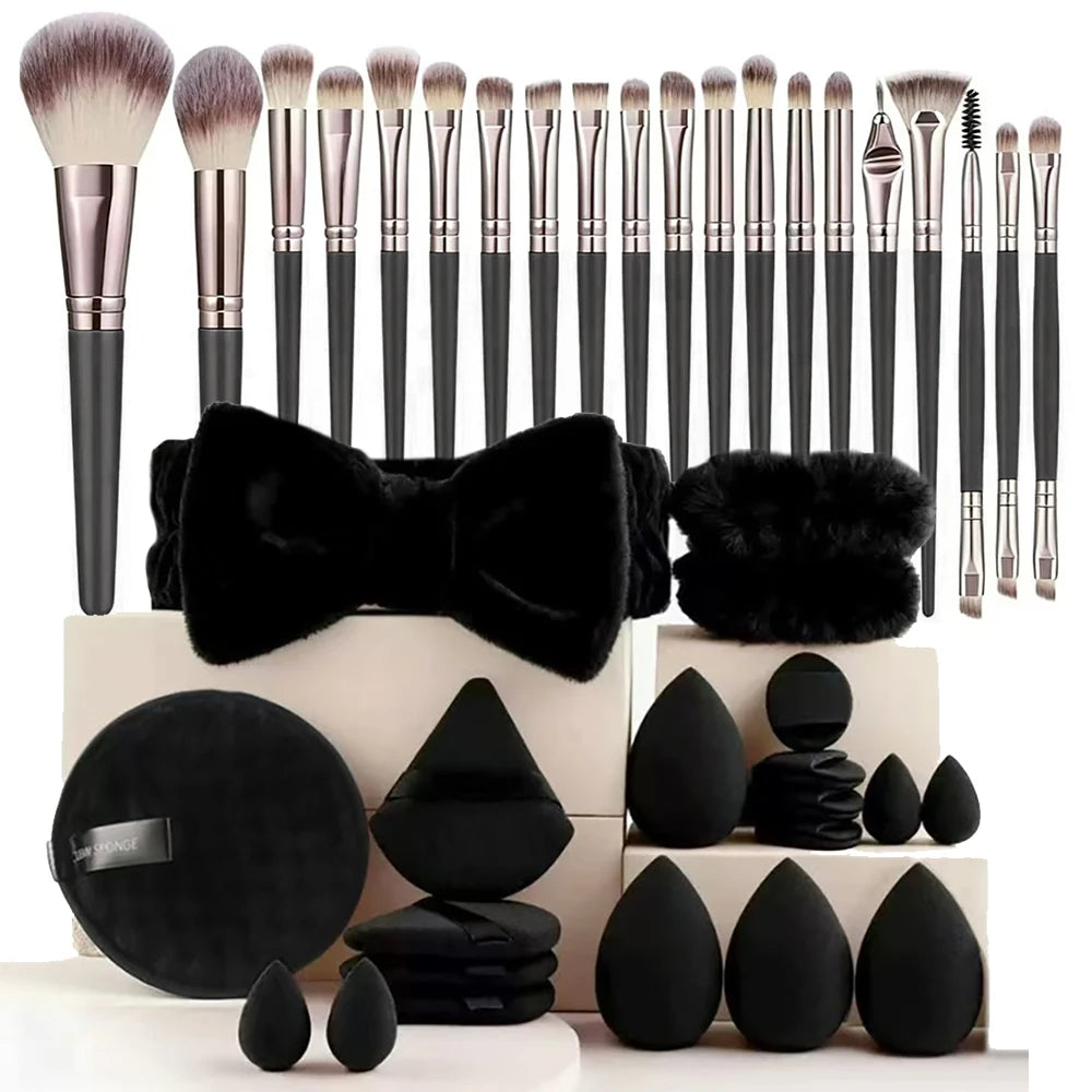 Kit de Brochas de Maquillaje Profesionales para Ojos y Rostro con Difuminador