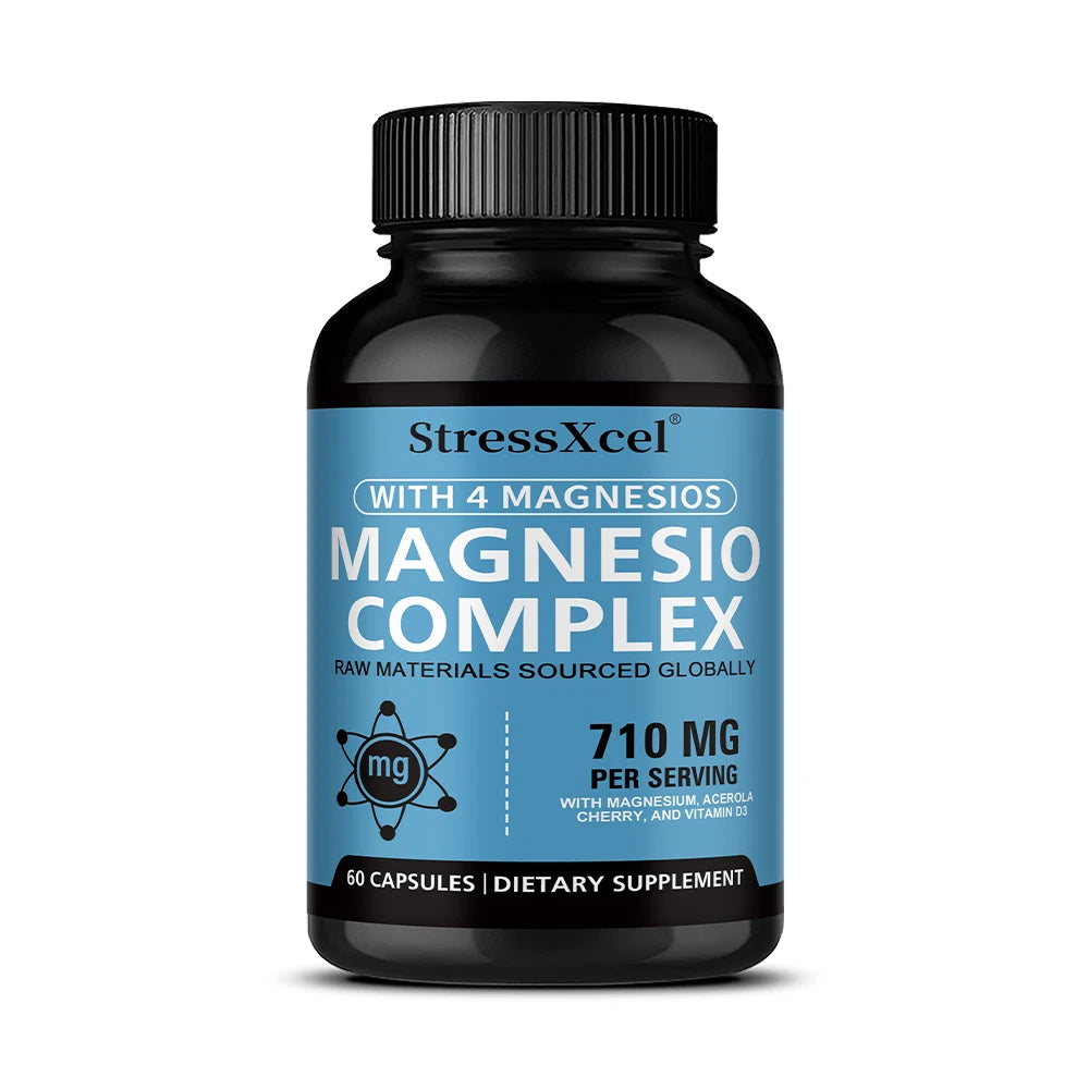 Complejo de Magnesio 4 en 1 para Músculos, Huesos y Relajación